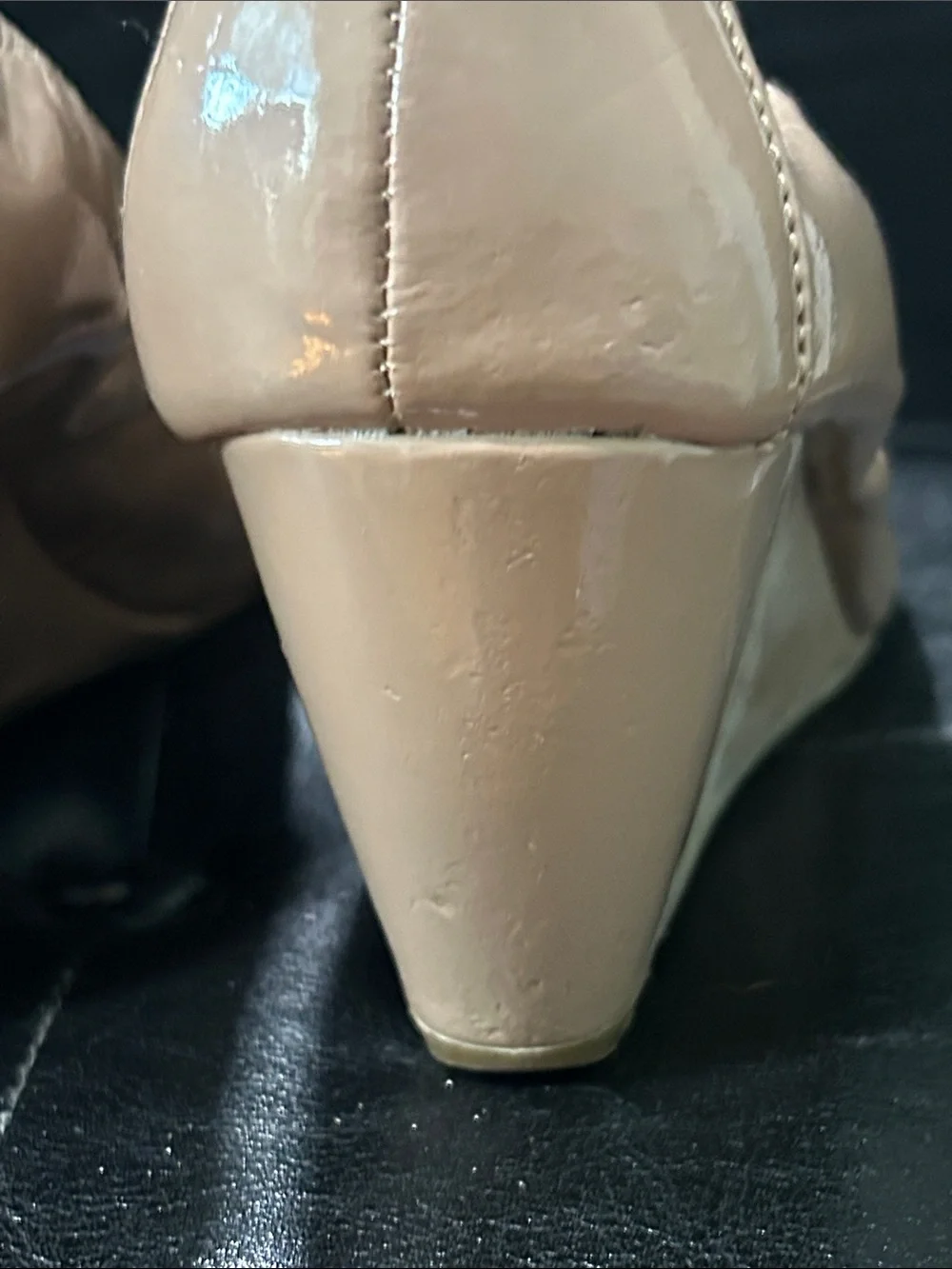 BCBGeneration Patent Nude Wedge Pumps